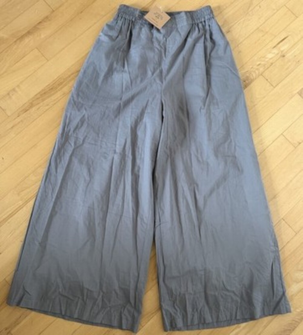 Buddha Stones Embroidered Detail Elastic Waist Wide Leg Size Large NWT